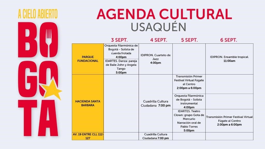 Oferta cultural Bogotá a cielo abierto