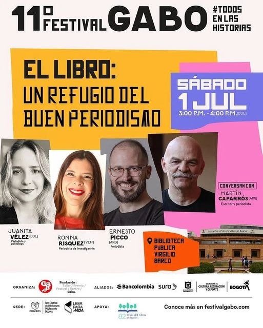 Martín Caparrós, brindará charla gratuita en BibloRed