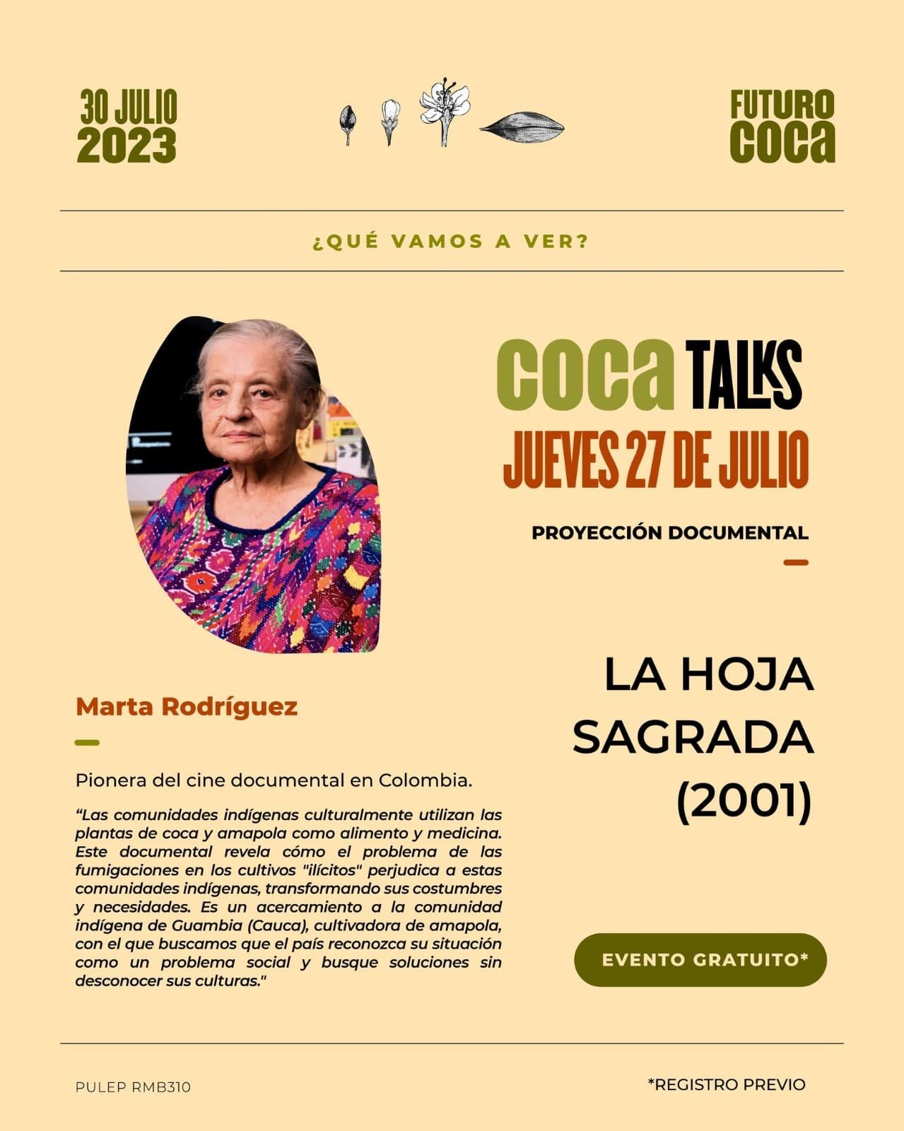 Proyección gratuita del documental «La Hoja Sagrada» de Marta Rodríguez