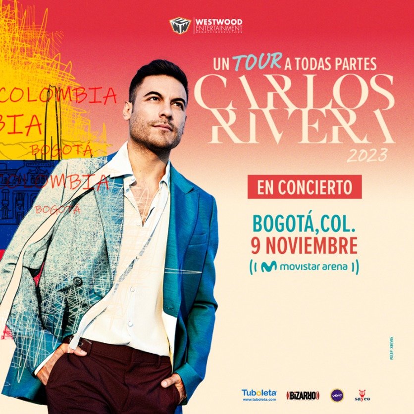 Carlos Rivera llega a Colombia con su exitosa gira «Un Tour a Todas Partes»