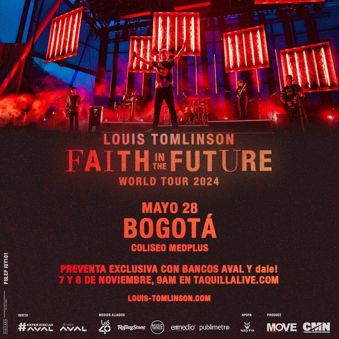 Louis Tomlison llega a Bogotá con «Faith in the Future Tour»