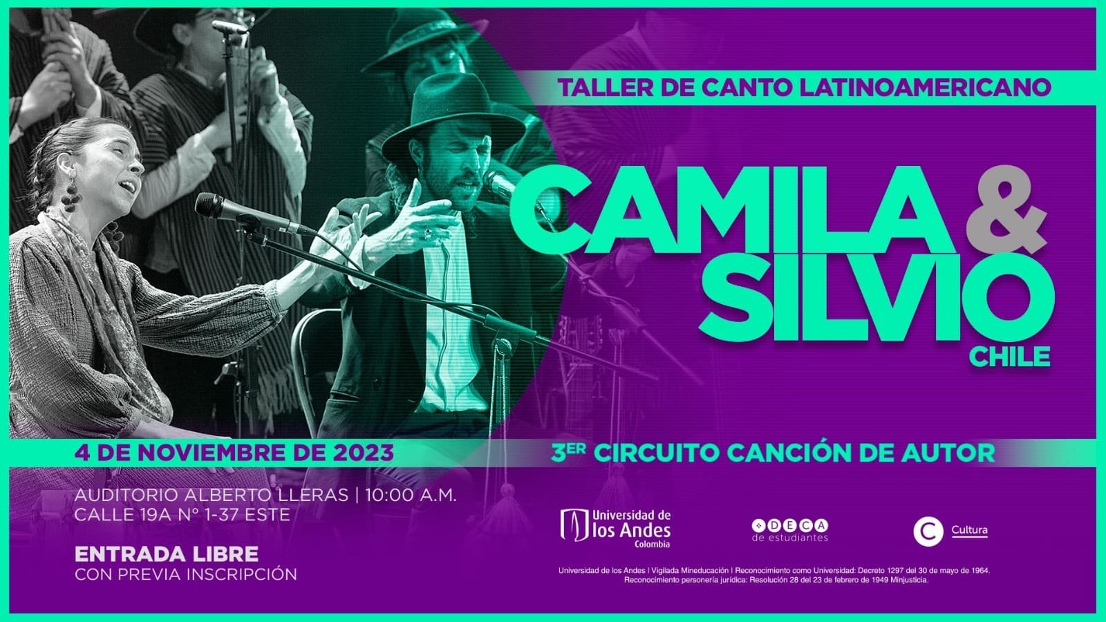 Inscríbete de manera gratuita al taller de canto latinoamericano