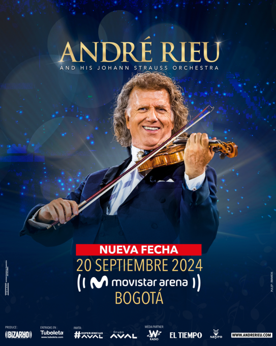 El reconocido violinista André Rieu anunció tercera fecha en Bogotá