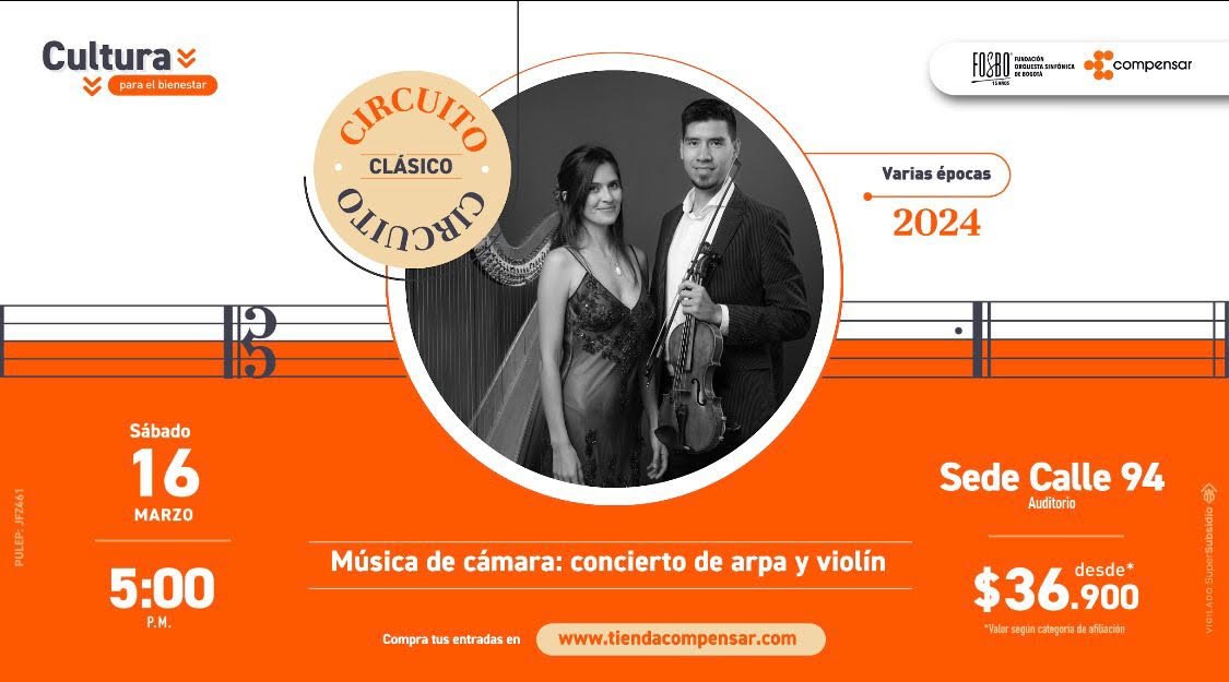 Arpa y violín con Martha Bonilla y Juan David Hernández en Compensar
