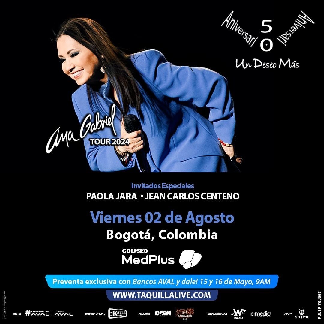 ¿Quiénes son los artistas invitados al concierto de Ana Gabriel en Bogotá?