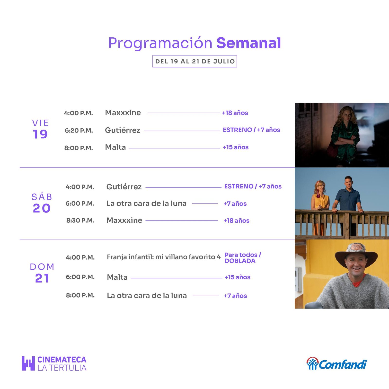 Semana de cine y estrenos en la Tertulia