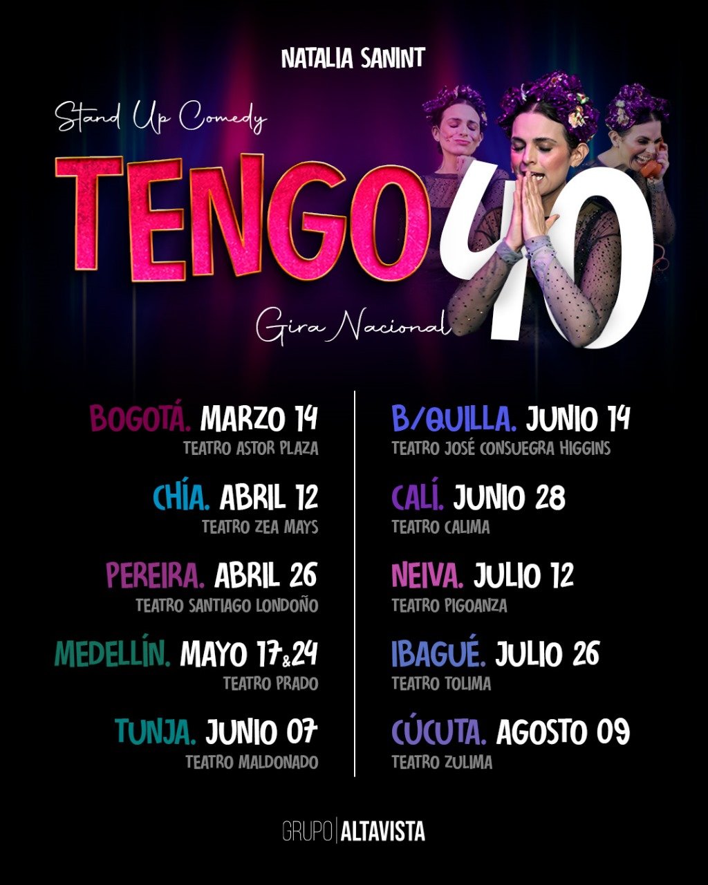 Gira nacional de Natalia Sanint: viaje humorístico por la vida de los cuarentones