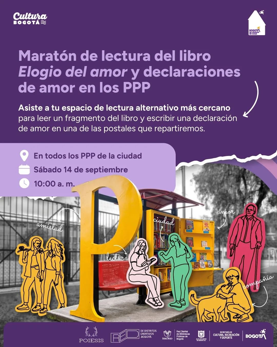 Lectura y poesía al aire libre: BibloRed invita a redescubrir el amor en los Paraderos Paralibros