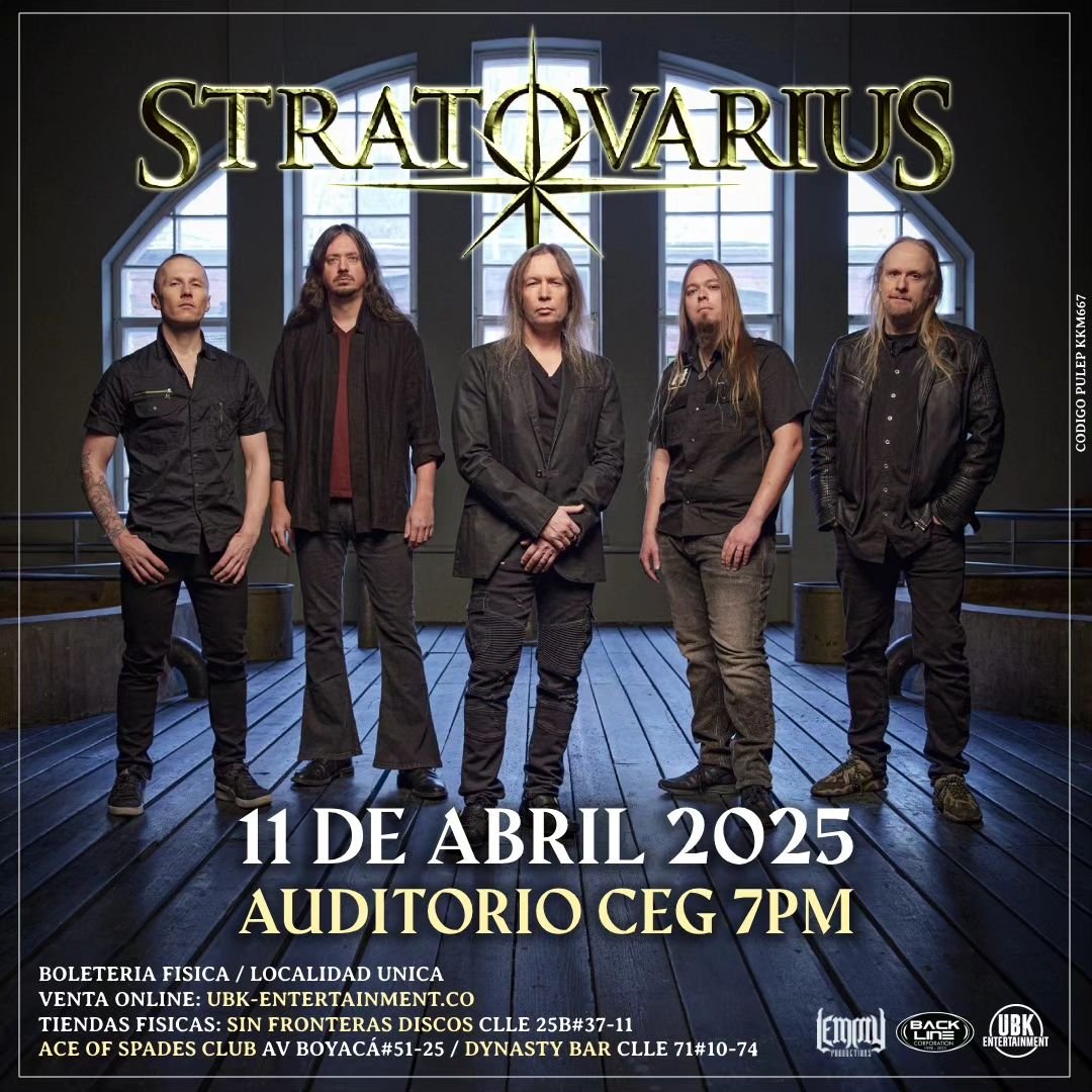 La leyenda del power metal finlandés, Stratovarius, regresa a Bogotá