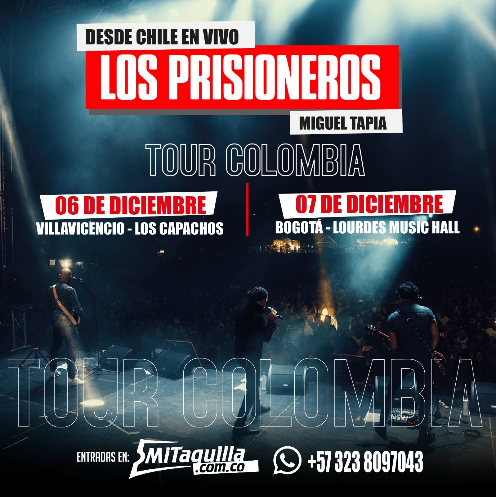 Los Prisioneros regresan a Colombia con Miguel Tapia