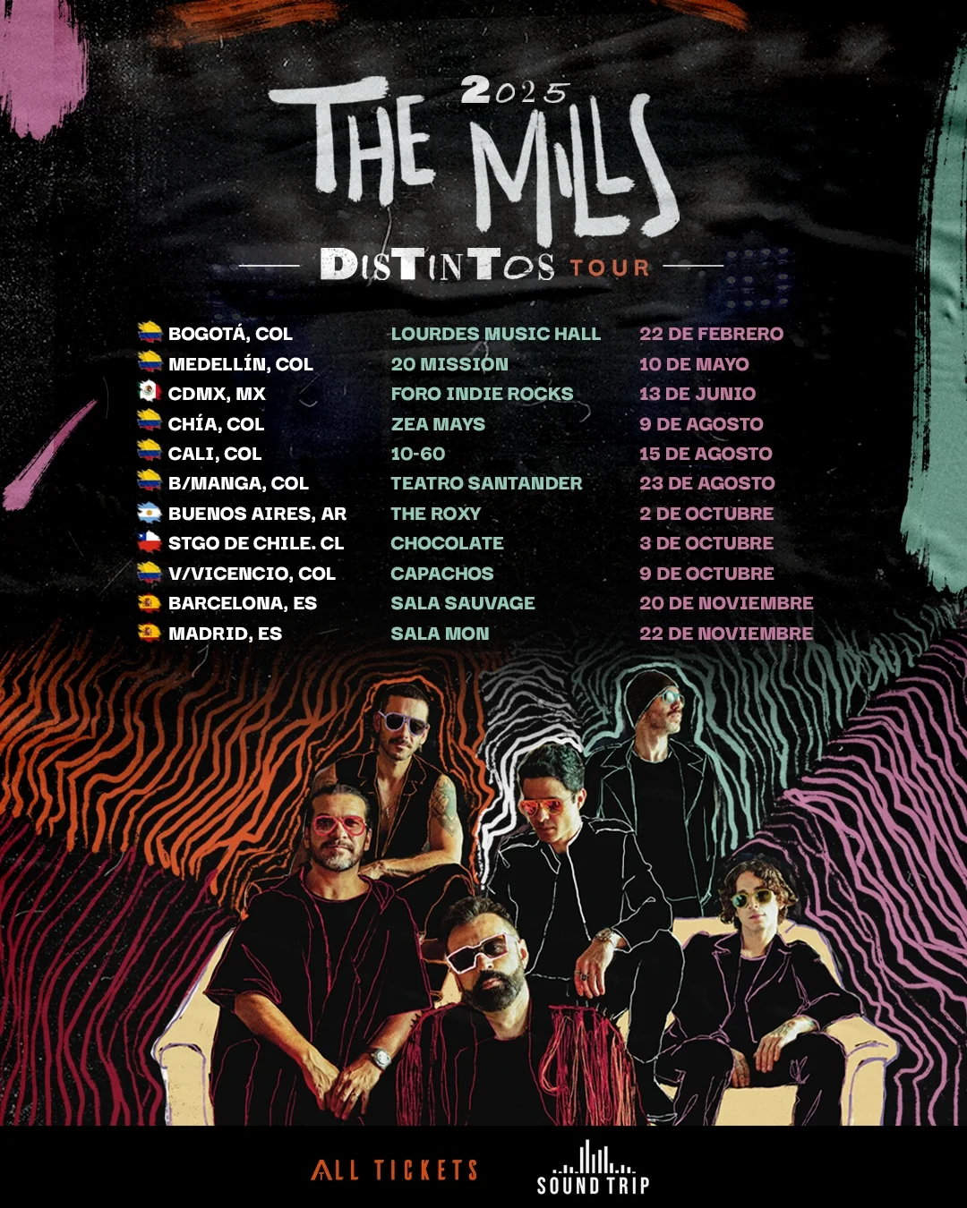 The Mills vuelve al ruedo con “Distintos Tour”: la esencia del rock colombiano