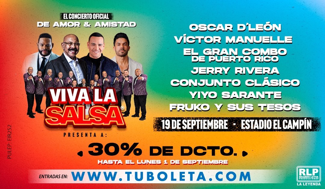 El concierto más salsero en Bogotá y Medellín con «Viva la salsa»