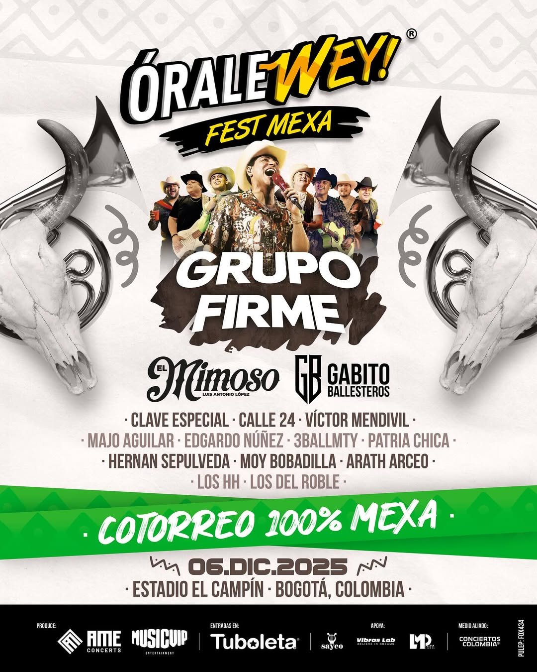 Grupo Firme encabeza el “Órale Wey: Fest Mexa” en Bogotá