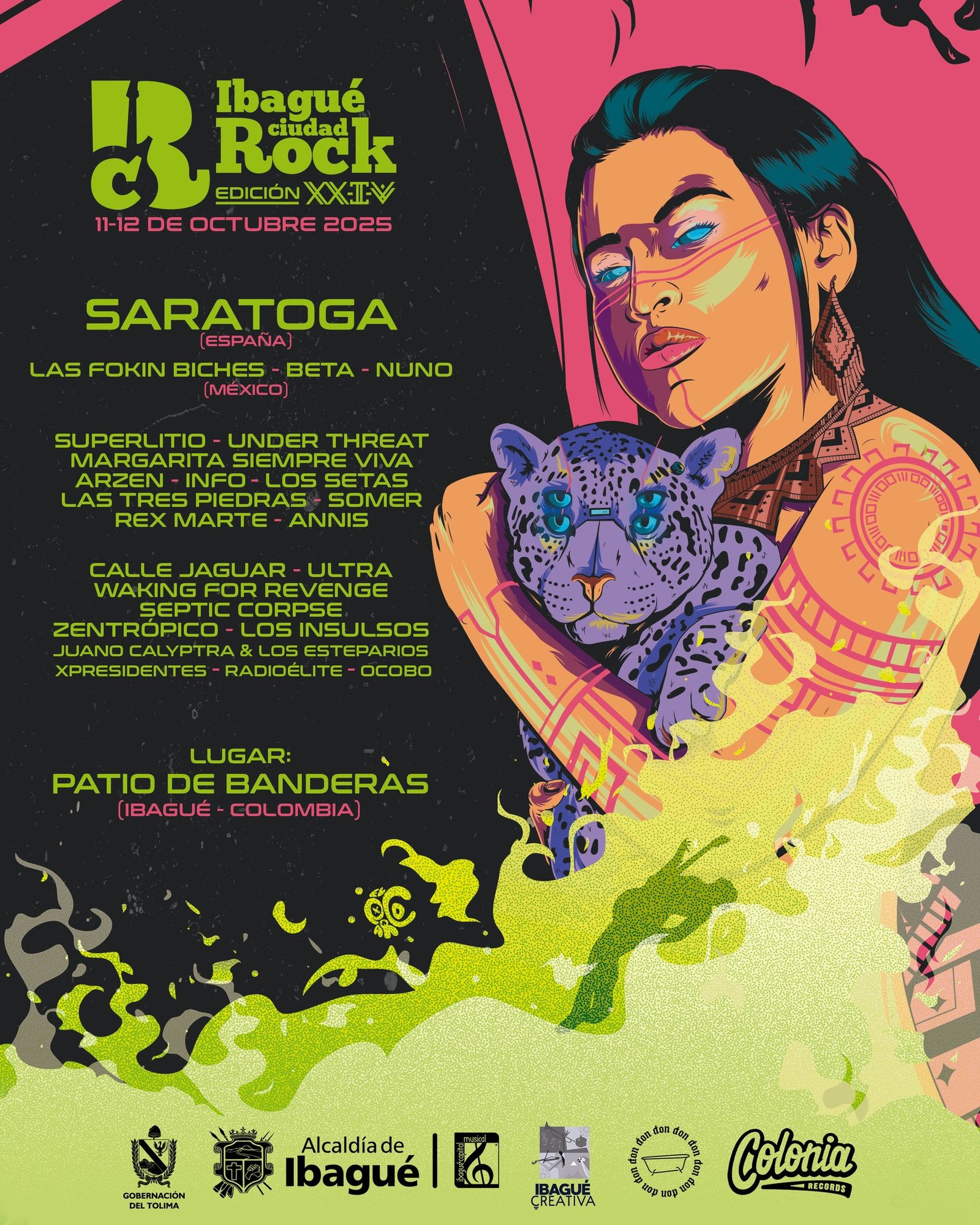 Saratoga y Superlitio encabezan el cartel de Ibagué Ciudad Rock 2025