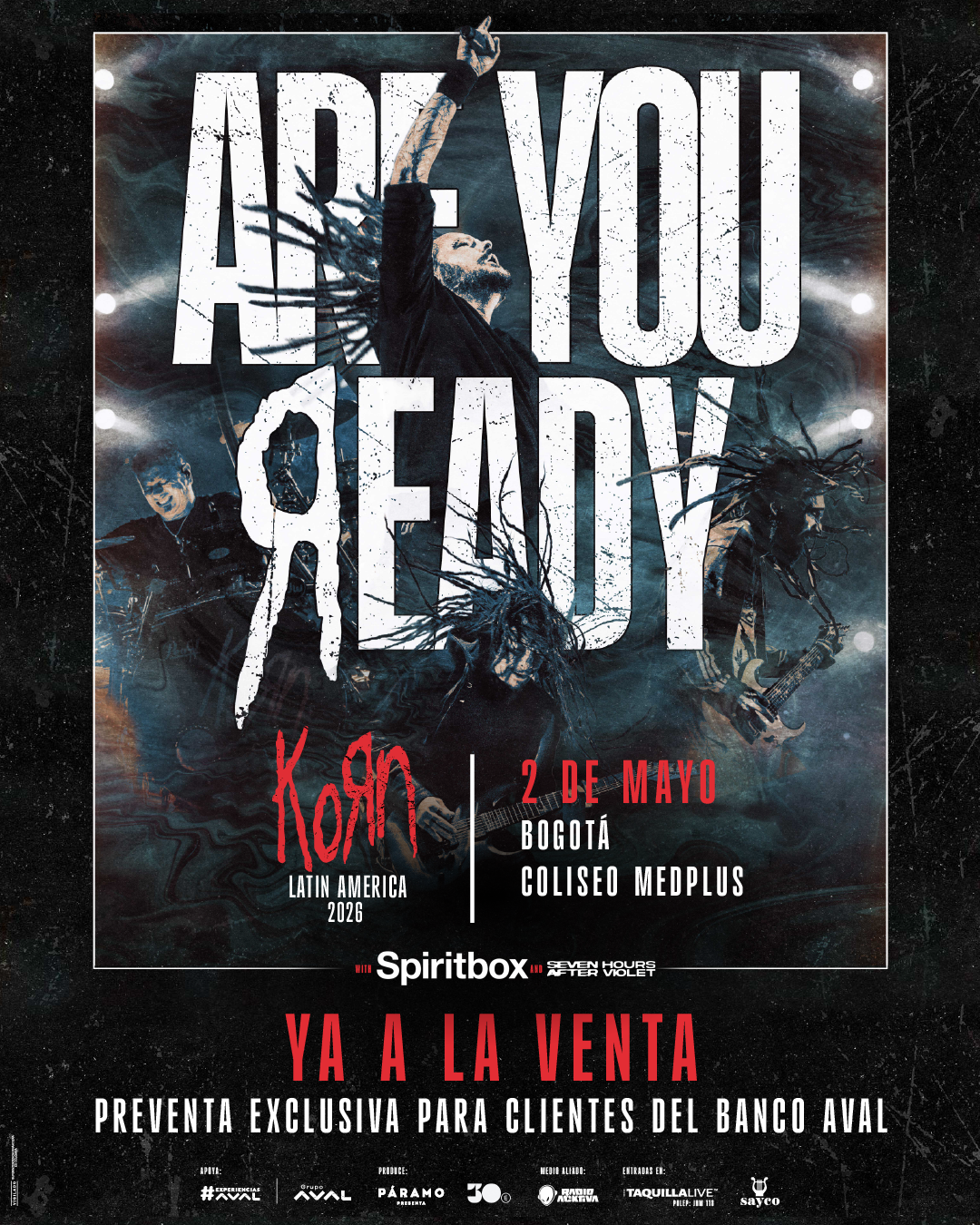 KoЯn reafirma su legado en el nu metal con toda su potencia en Colombia