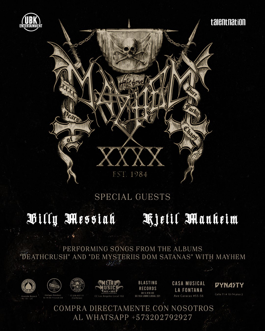 El caos del Black Metal de Mayhem se desata en el Teatro Astor Plaza