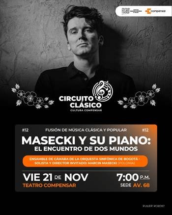 Circuito Clásico recibe al destacado pianista polaco Marcin Masecki