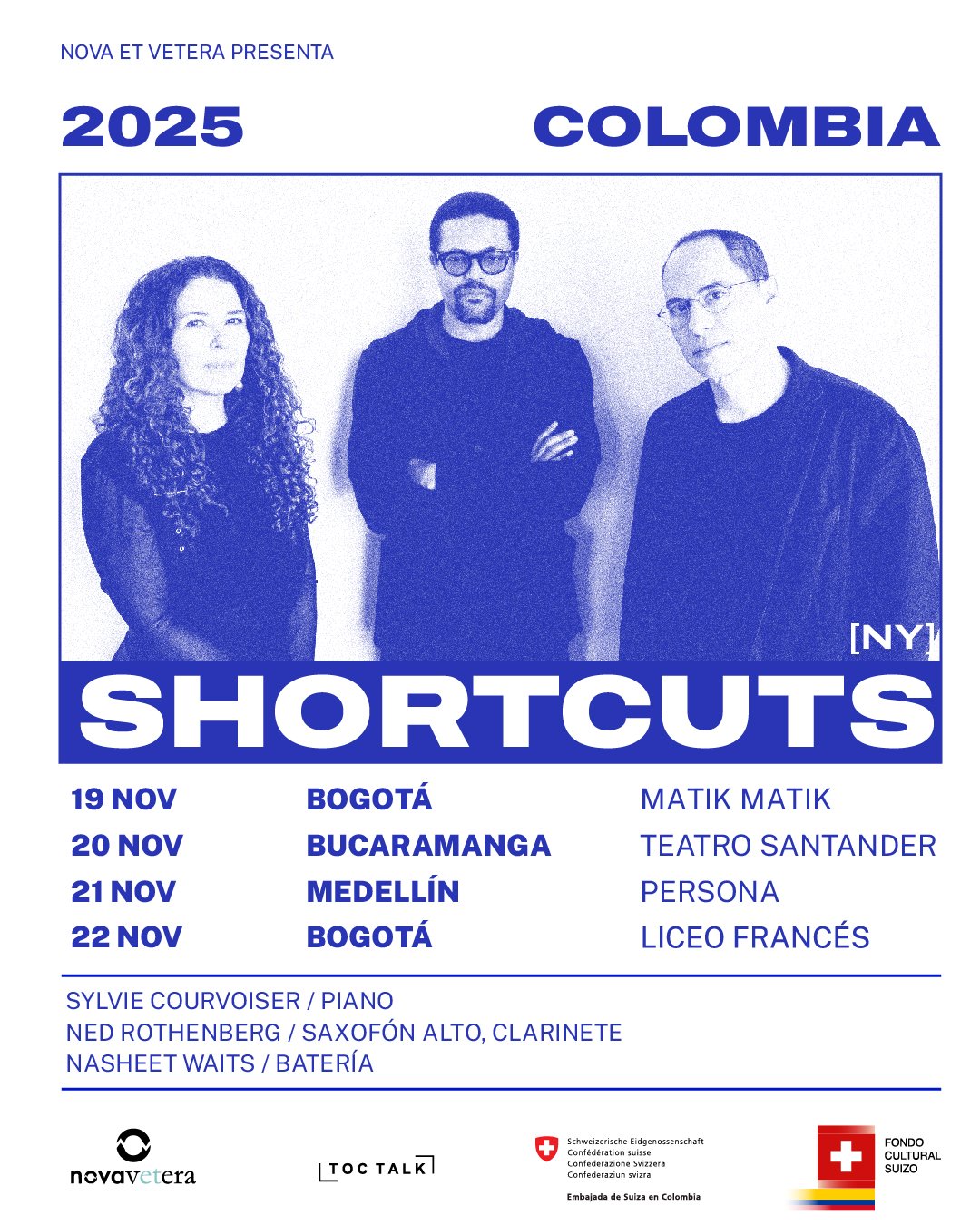 Shortcuts: el trío neoyorquino trae jazz experimental a tres ciudades de Colombia