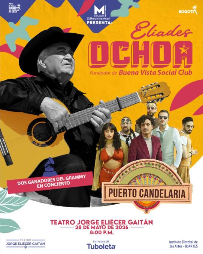 Eliades Ochoa y Puerto Candelaria se unen en el Teatro Jorge Eliécer Gaitán