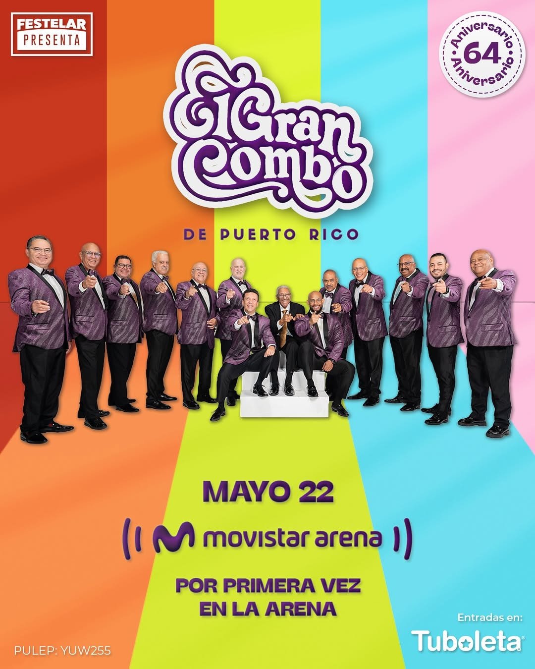 El Gran Combo de Puerto Rico festeja su aniversario 64 con himnos salseros