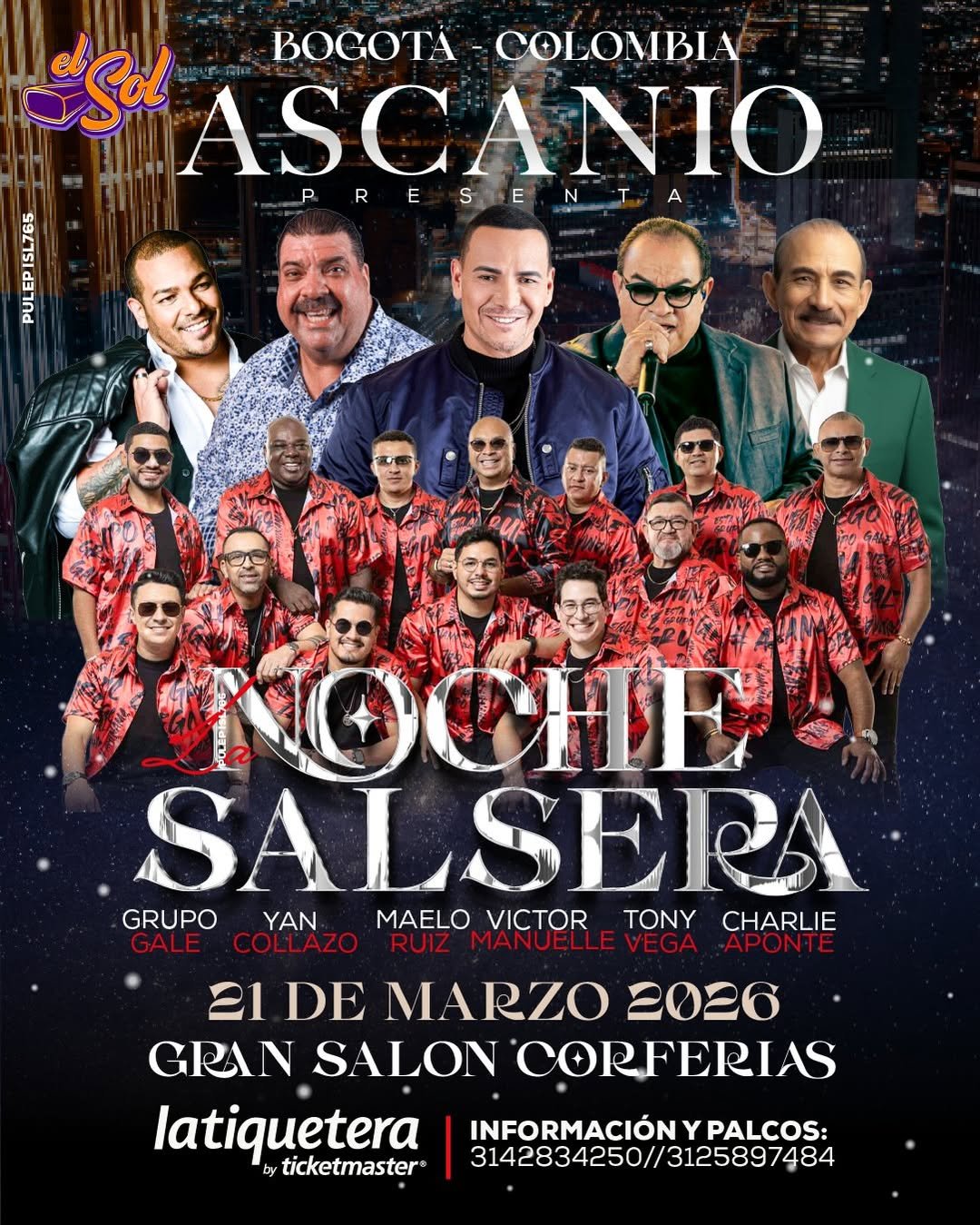 “Noche Salsera” reunirá a seis gigantes del género en dos ciudades