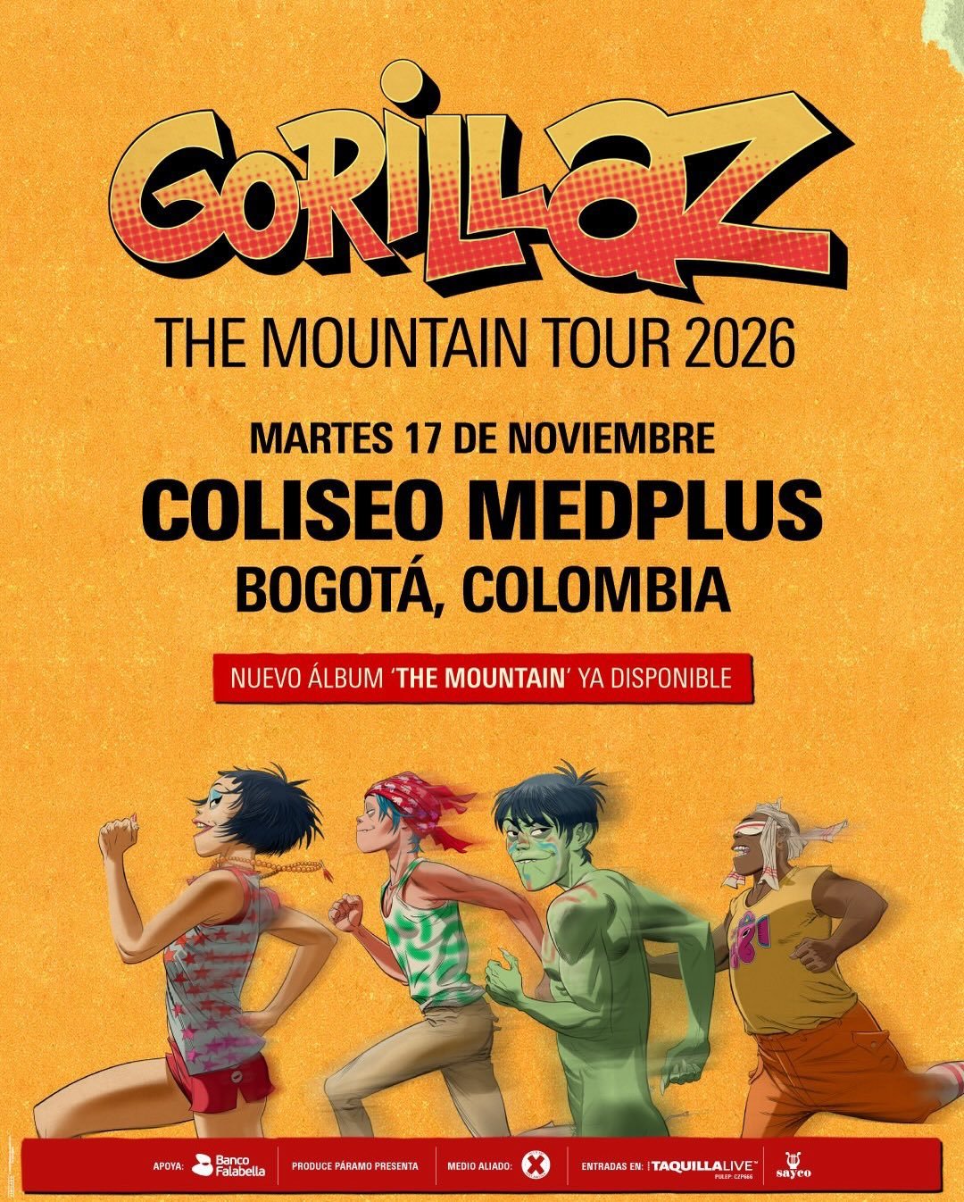 El fenómeno mundial de Gorillaz regresa con “The Mountain Tour 2026”
