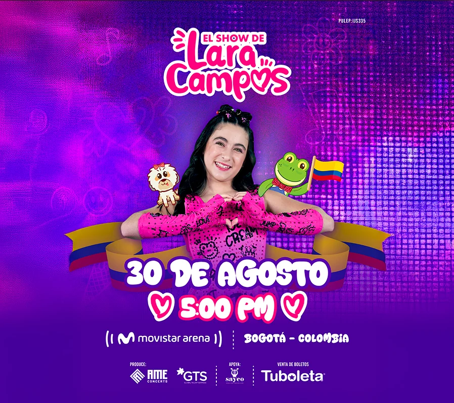 Lara Campos debuta en Colombia con un concierto para cantar, bailar y disfrutar en familia