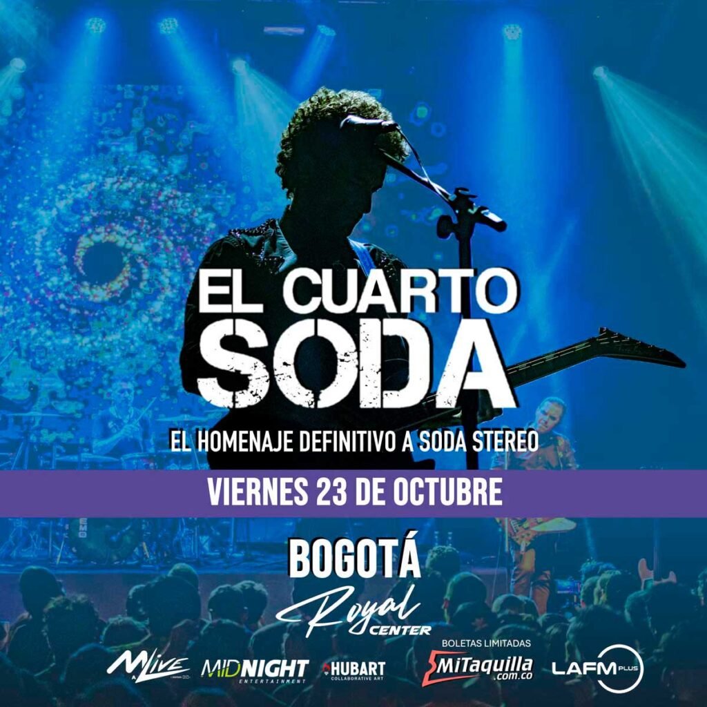 El Cuarto Soda regresa a Bogotá con su tributo a Soda Stereo