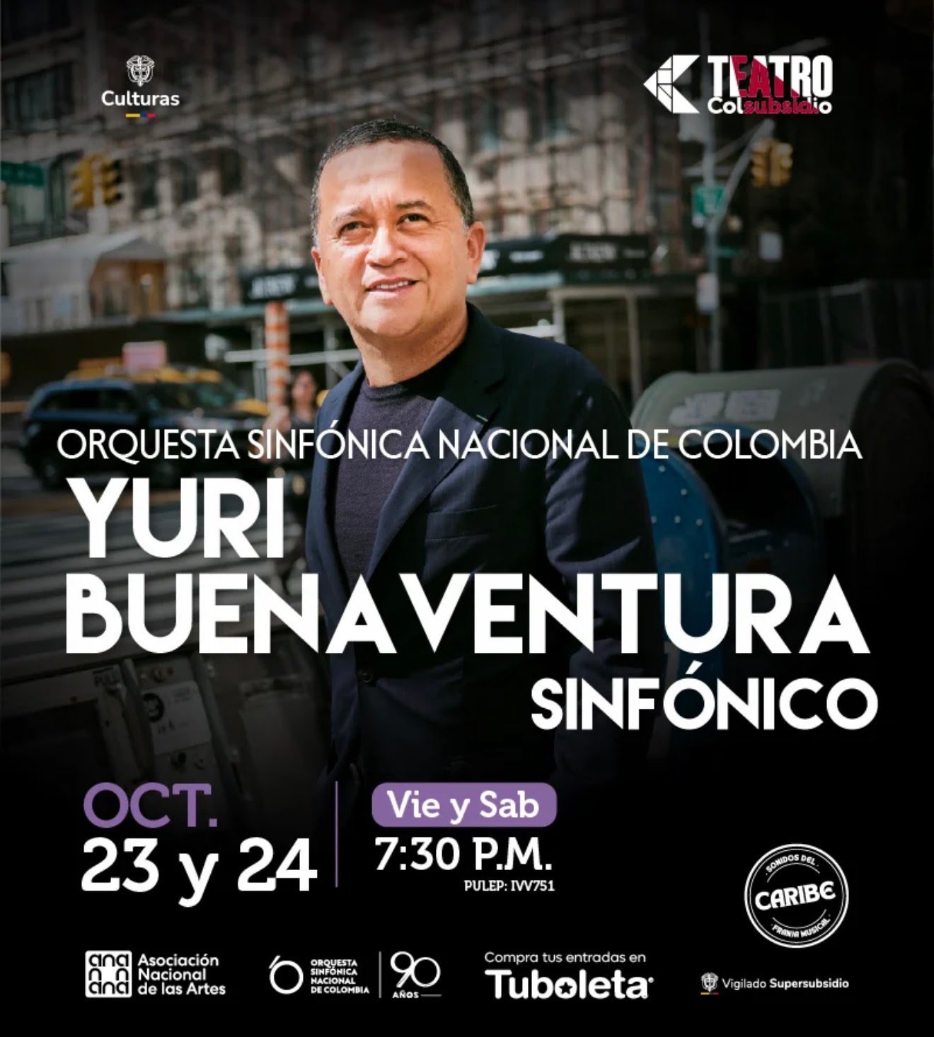 Yuri Buenaventura lleva su salsa sinfónica al Teatro Colsubsidio de Bogotá