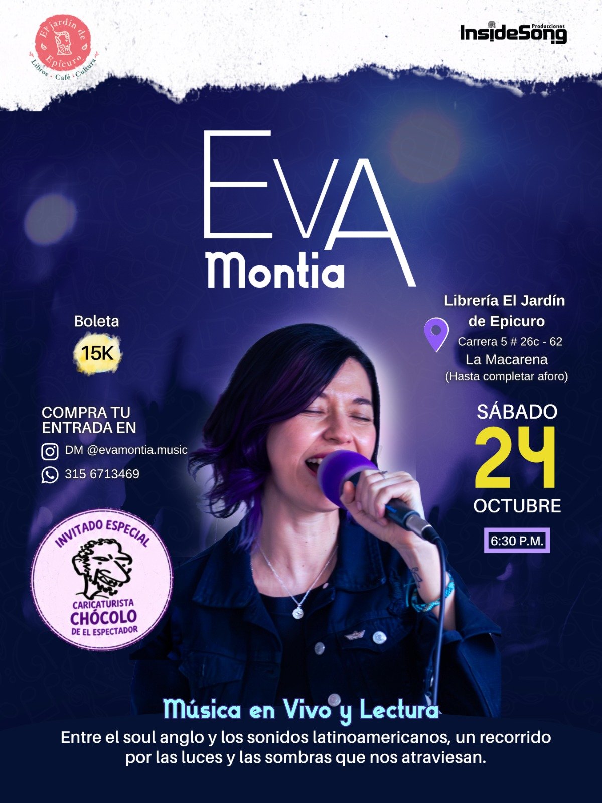 Eva Montia y Chócolo unen música, literatura y dibujo en La Macarena de Bogotá